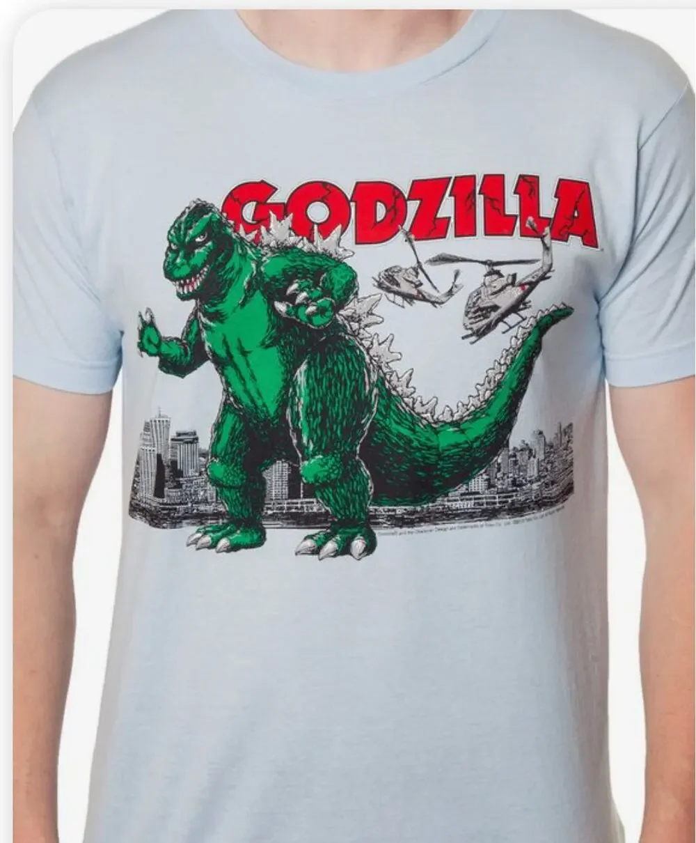 Godzilla Helicopter Air Strike Attack Blue T shirt Impact Merchandising